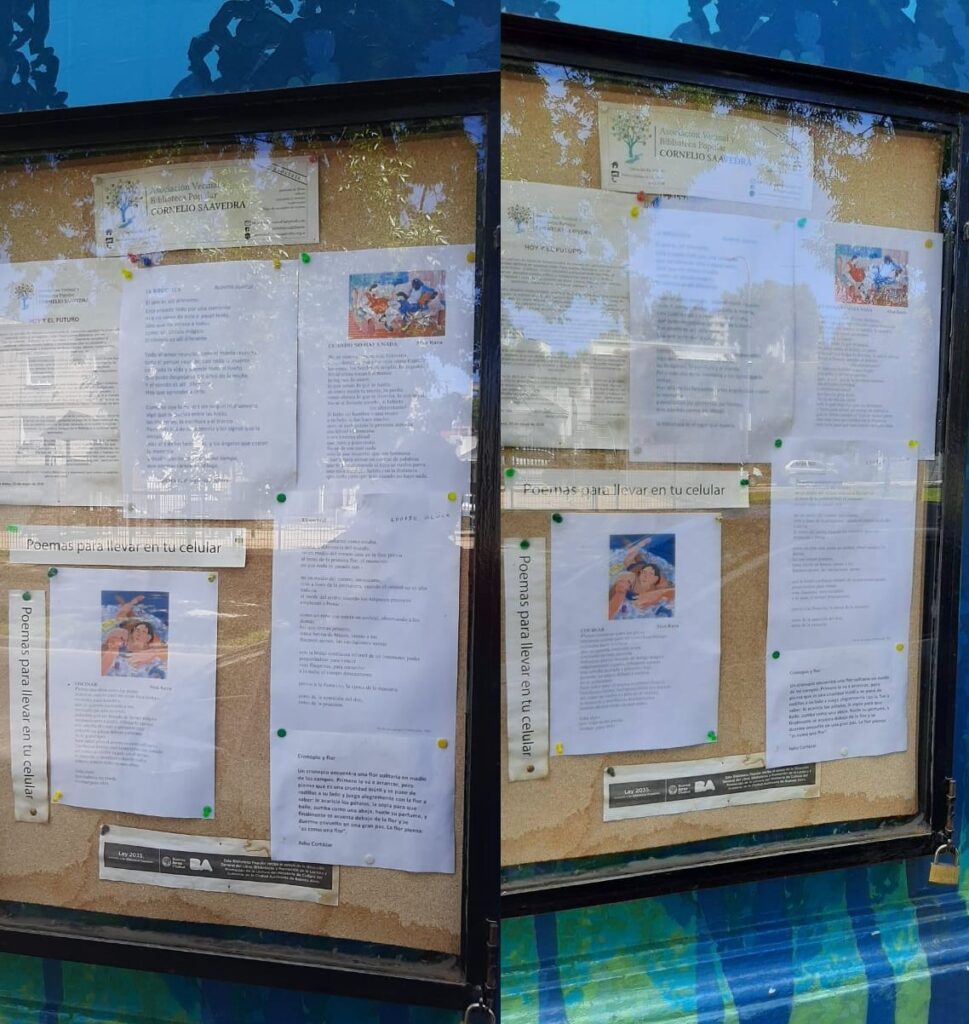 “Llevate una poesía en el celular”: la Biblioteca Popular Cornelio Saavedra comparte escritos en su cartelera