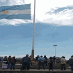 Recordatorio del primer Izamiento de la bandera en Malvinas