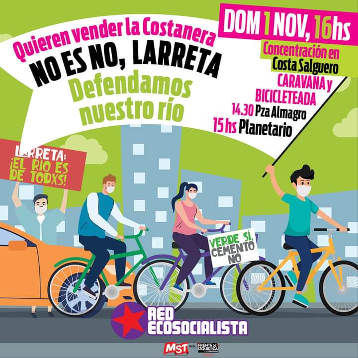 De Plaza Almagro a Costa Salguero, una bicicleteada de vecinos contra el barrio vip en Costanera Norte