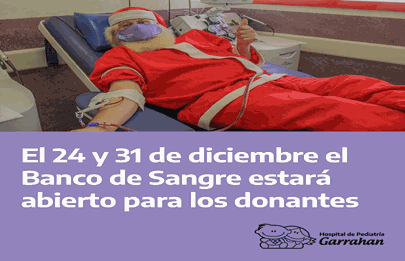 El banco de sangre del Garrahan con horario especial para las fiestas