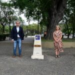 Inauguraron el “Mojón del Camino de Santiago” en una plazoleta de Puerto Madero