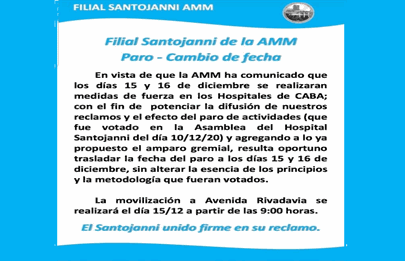 El Santojanni se suma a la protesta de médicos municipales en reclamo de un salario digno