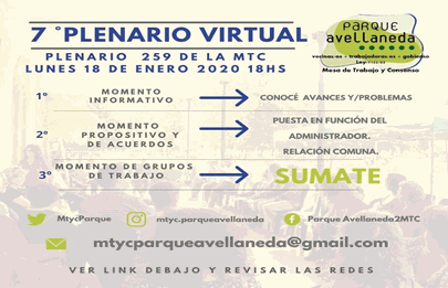 Primera reunión del año de la Mesa de Trabajo y Consenso de Parque Avellaneda