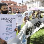 Hipotecados UVA montaron un acampe en Plaza de Mayo