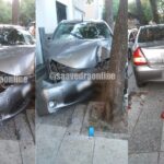 Choque en Saavedra: se metió a contramano y terminó arriba de la vereda