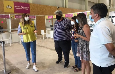 Los comuneros visitaron el Centro de vacunación Parque Roca