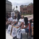 Acto en Plaza de Mayo en repudio al femicidio de Úrsula Bahillo