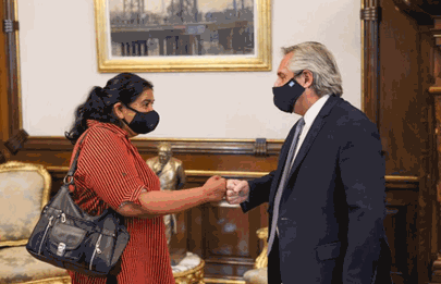 El Presidente se reunió con Margarita Barrientos