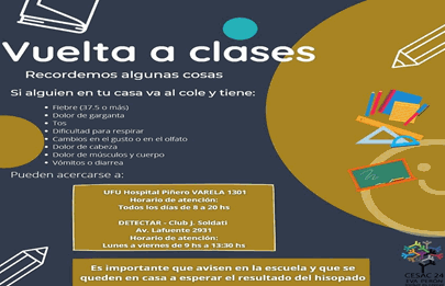 Recomendaciones del Cesac de Villa Soldati ante la vuelta a clases