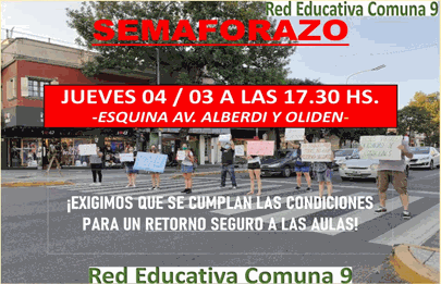Nueva protesta de la Red Educativa de la Comuna 9