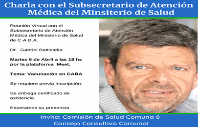 Invitación para participar de reunión con el Subsecretario de salud de la Ciudad
