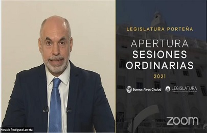 Larreta inauguró las sesiones ordinarias desde su casa