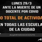 Paro y conferencia de prensa por la muerte de docente por coronavirus