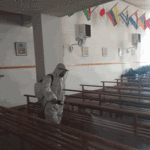 Comuneros en acciones contra el Covid en Flores