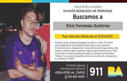 La Policía porteña solicita colaboración en la búsqueda de persona perdida