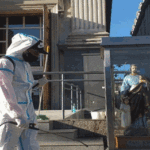 Sanitación del entorno de la iglesia de San José de Flores