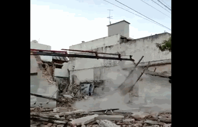 Derrumbe en una obra en construcción en Parque Chacabuco