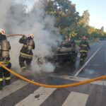 Se incendió un auto sobre avenida Roberto Goyeneche