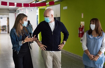Larreta y Acuña visitaron un jardín nuevo en Parque Patricios