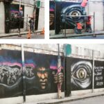 Trenes Argentinos reinstaló los murales sobre Cromañón en la calle Mitre