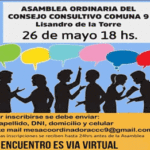 Asamblea ordinaria de mayo del Consejo Consultivo de la Comuna 9