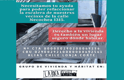 Piden ayuda solidaria para familias que habitan en un conventillo de La Boca