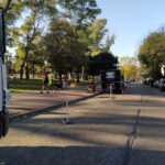 Amplio despliegue alrededor del Parque Saavedra por la filmación de un corto publicitario