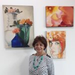 Mónica Carbonell, vecina y pintora, exhibe su trabajo en una confitería del barrio: “El arte sana”