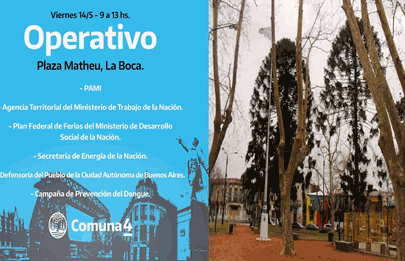 Operativo de organismos gubernamentales en Plaza Matheu