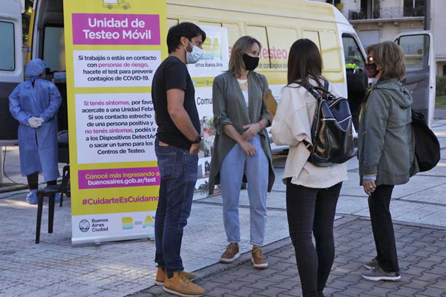 Sistema de testeo móvil en plazas por Covid 19