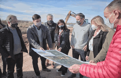Funcionarios visitaron las obras del Mercado Agroganadero de Cañuelas