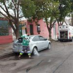 Tareas de limpieza en la sede del DetectAR Mataderos