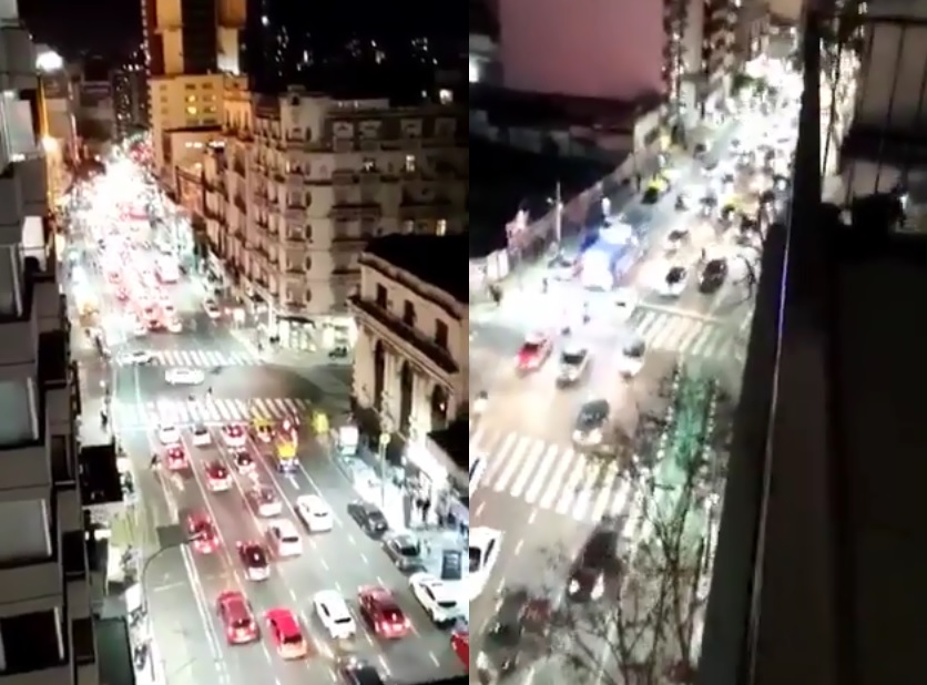 Argentina campeón de la Copa América: caravana de autos por avenida Corrientes en el Abasto