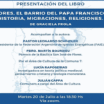 Presentación de libro: “Flores el barrio del Papa Francisco Historias, Migraciones, Religiones”