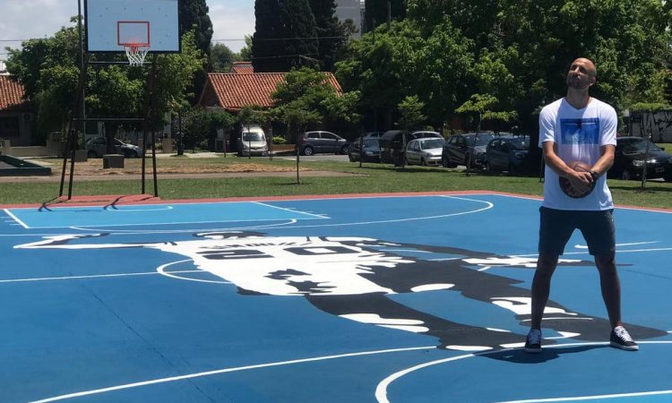 Rodrigo Ojeda, el autor del mural de Ginobili, apoyó la puesta en valor de La Copita
