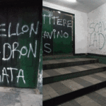 Pintadas amenazantes contra dirigentes en la cancha de Nueva Chicago