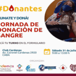 Se viene una jornada solidaria de donación de sangre en el club Cárdenas
