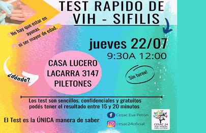 Posta de vacunación y testeos Vih/ sífilis en Los Piletones