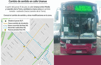 Cambio de sentido de una calle en la Comuna 8