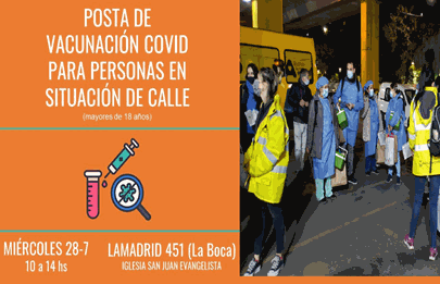 Vacunación a personas en situación de calle en el barrio de La Boca