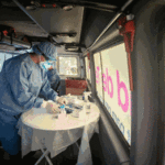 La unidad de testeo móvil llega al club Lamadrid de Mataderos