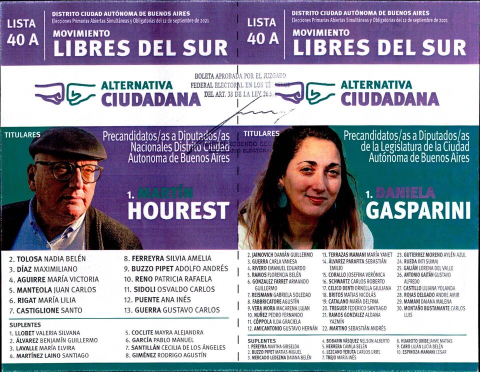 PASO 2021: te presentamos las boletas, candidatos y candidatas “Alternativa Ciudadana”