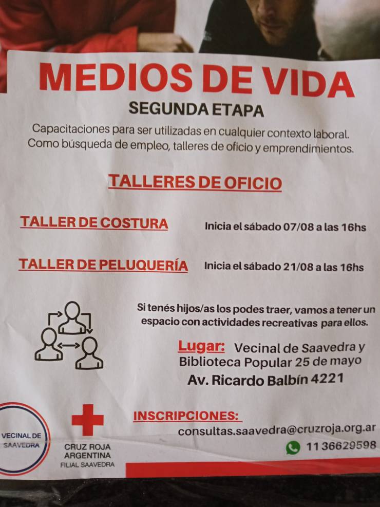 Iniciaron los talleres de peluquería y costura coordinados por la Cruz Roja en la Vecinal de Saavedra