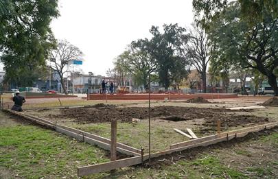 Obras de remodelación en la Plaza Solís