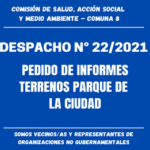 Pedido de informes sobre los terrenos del Parque de la Ciudad