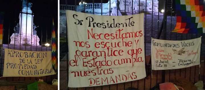 Comunidades originarias marcharon desde Salta y acampan en Plaza Congreso para pedir ayuda estatal