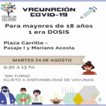 Vacunación Covid libre para vecinos de Soldati