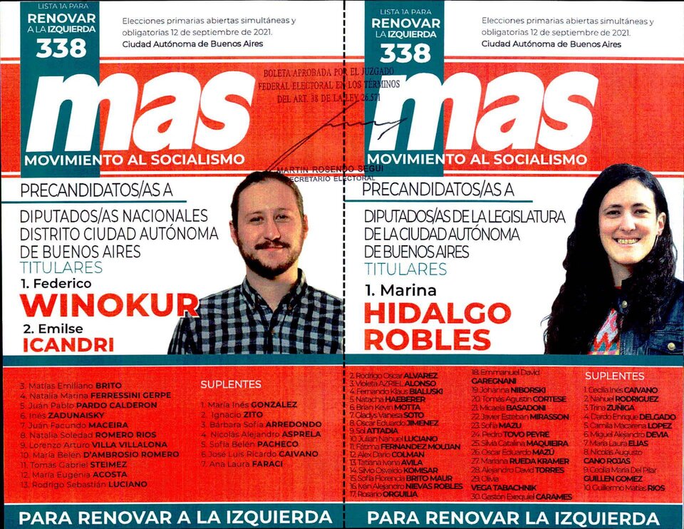 PASO 2021: te presentamos las boletas, candidatos y candidatas “Movimiento al Socialismo”