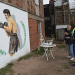 Mural homenaje a Justo Suarez en su barrio de Mataderos