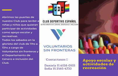 Apoyo escolar y actividades recreativas en Deportivo Español